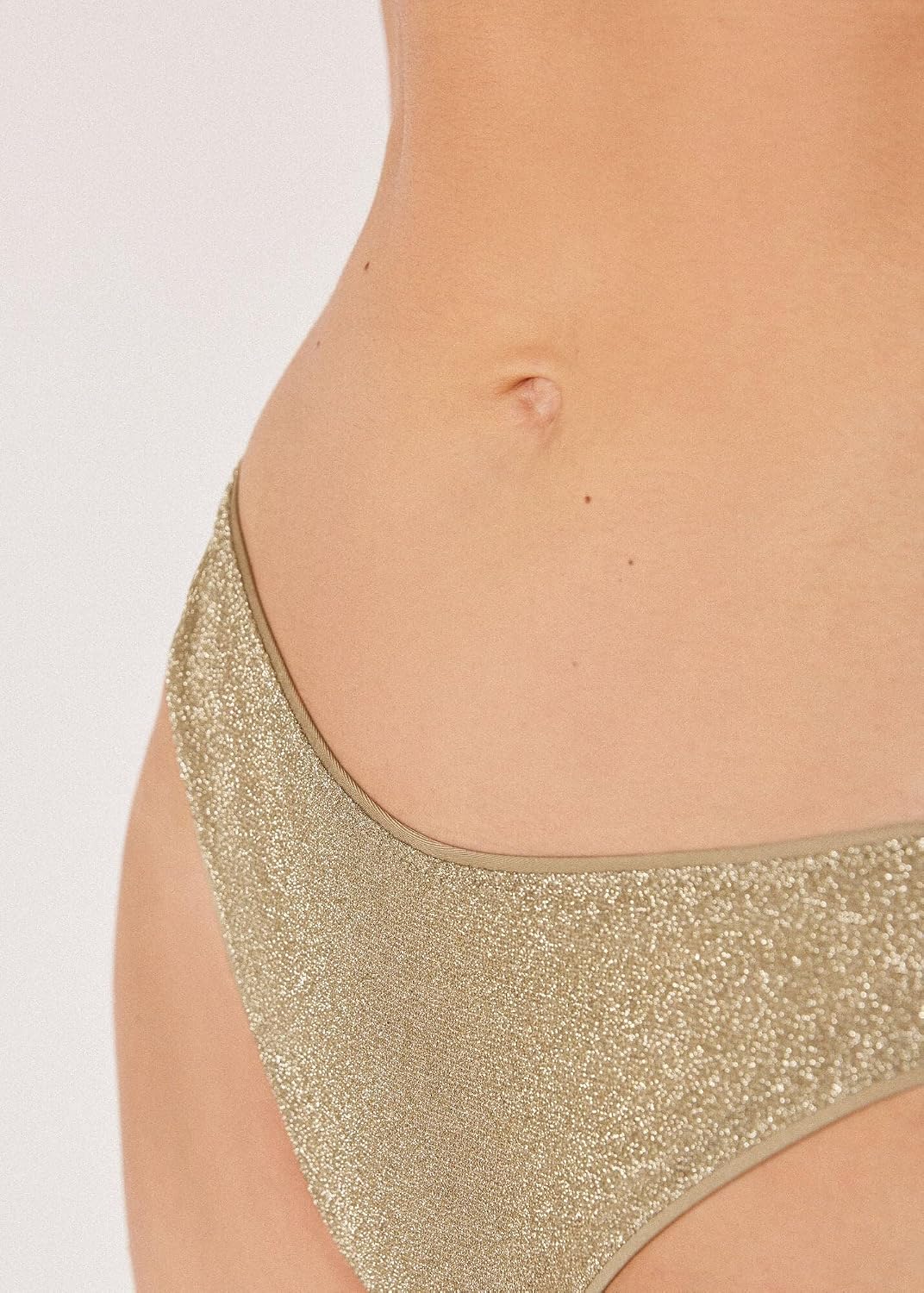 CALZEDONIA Woman's Brazilian Bikini Bottoms Metallic Glow