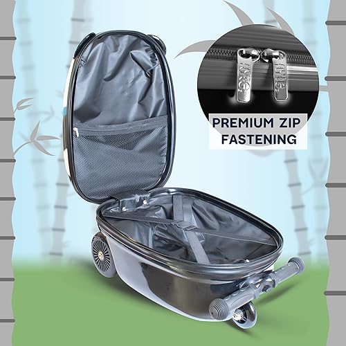 Miniatura 7 de Flyte Maleta plegable para patineta para niños, carcasa rígida de 18 pulgadas, con ruedas, 2 en 1, capacidad de 25 litros, Penni el Panda, Perry el