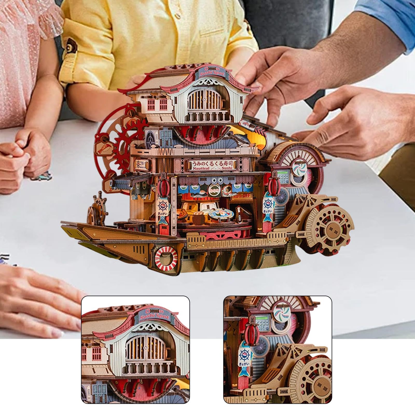 Kit Fai da Te per casa delle Bambole in Miniatura, Kit per Costruire Barche di Sushi, Ornamenti, Mini di Diorama per Ragazzi, Famiglie, Bambini e