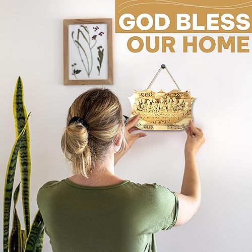 Miniatura 3 de Última Cena Pieza maestra de madera de olivo tallada en Tierra Santa Ciudad de Jerusalén Madera de olivo única y nueva