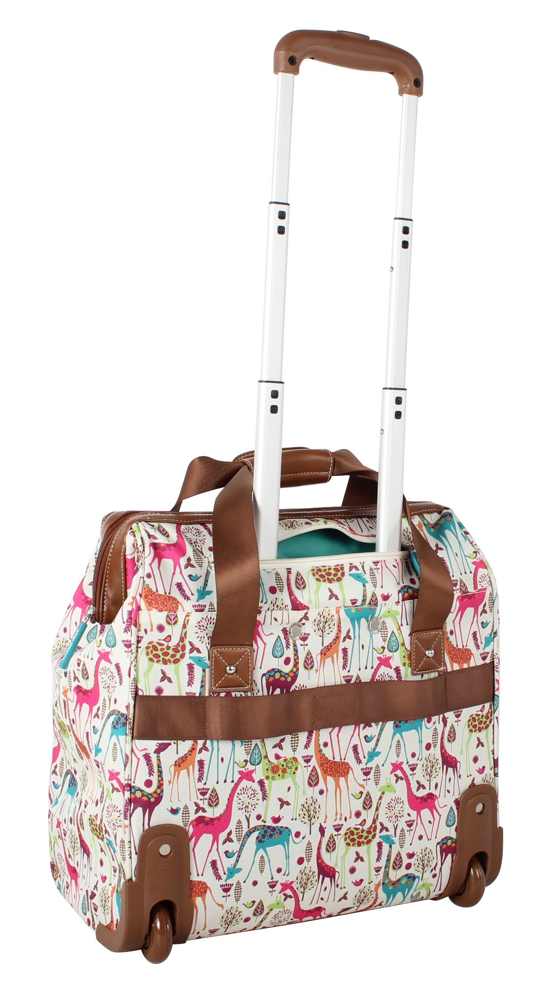 Lily Bloom Luggage 3 Piece Softside Spinner Suitcase Set Collection (Giraffe Park)