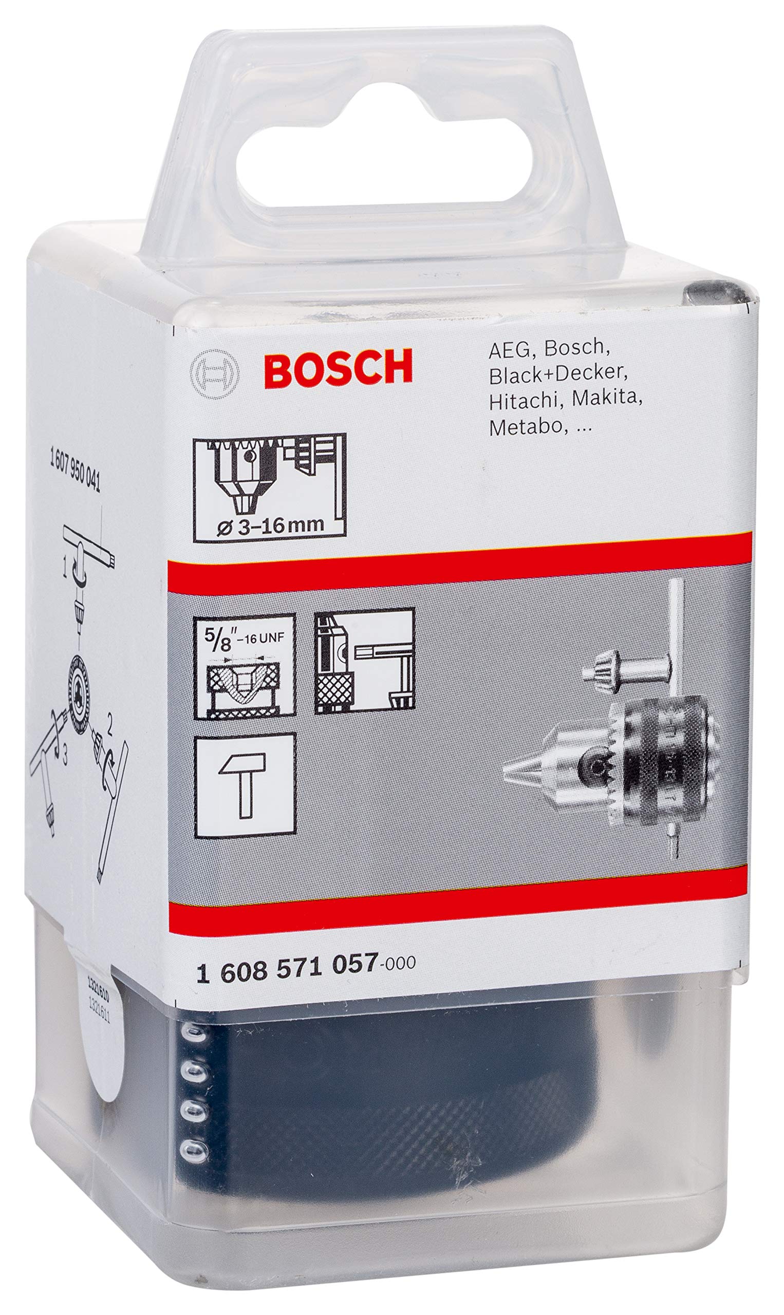 BOSCH 1608571057 - Portabrocas dentado<16mm: 3-16 x5/8-16