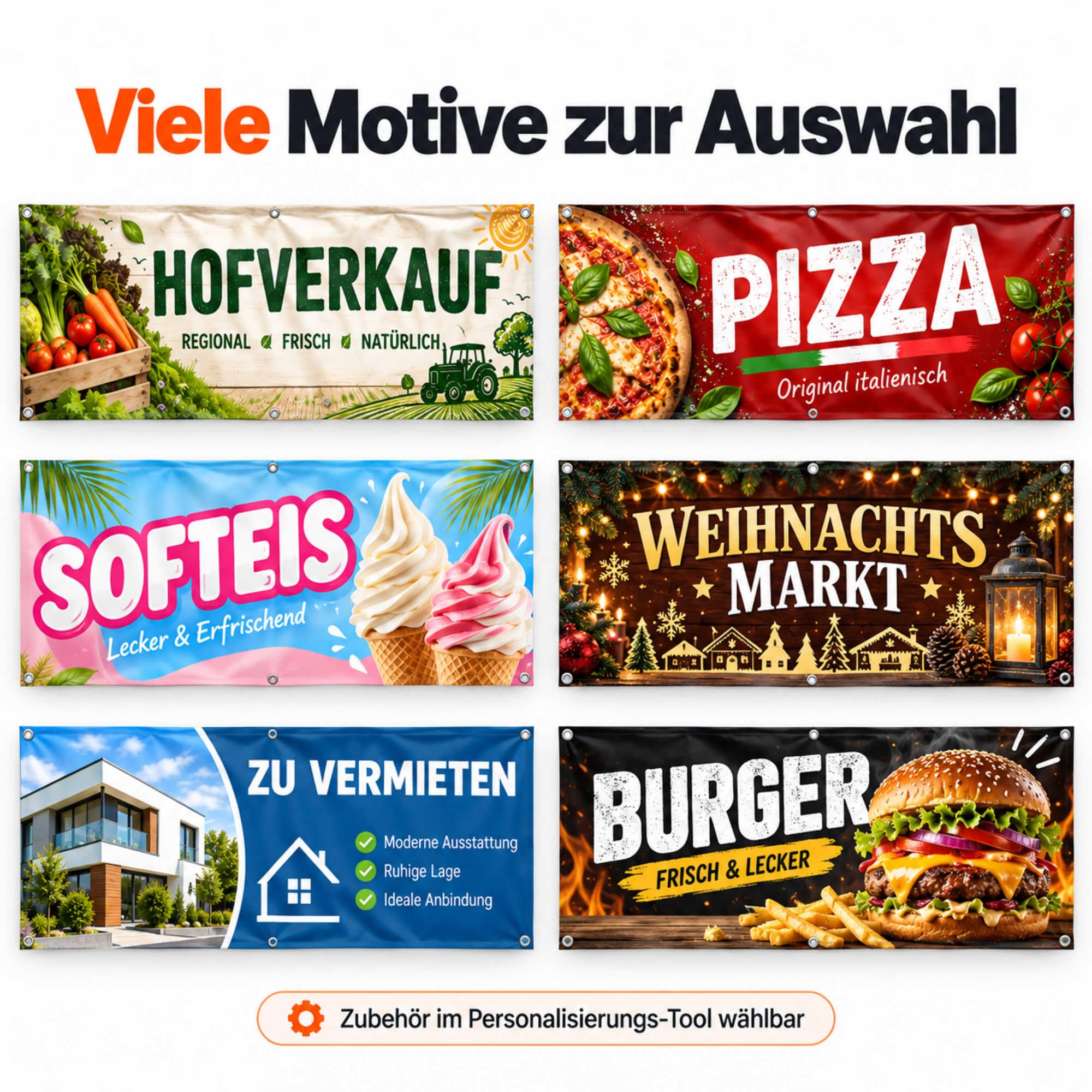 Getränke - Werbeplane 200x100 cm - 510 g PVC Banner Plane für Innen und Außen - wetterfest für Außenwerbung Innenbereich Geschäft Marktstand Veranstaltung Gastronomie