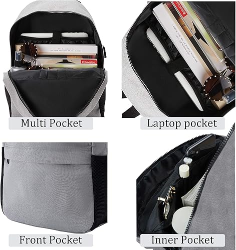 Miniatura 10 de SAGIV&SAHEN Mochila escolar para adolescentes, niñas, niños, clásica, básica, ligera, para adolescentes, mochilas casuales para laptop, Negro -,