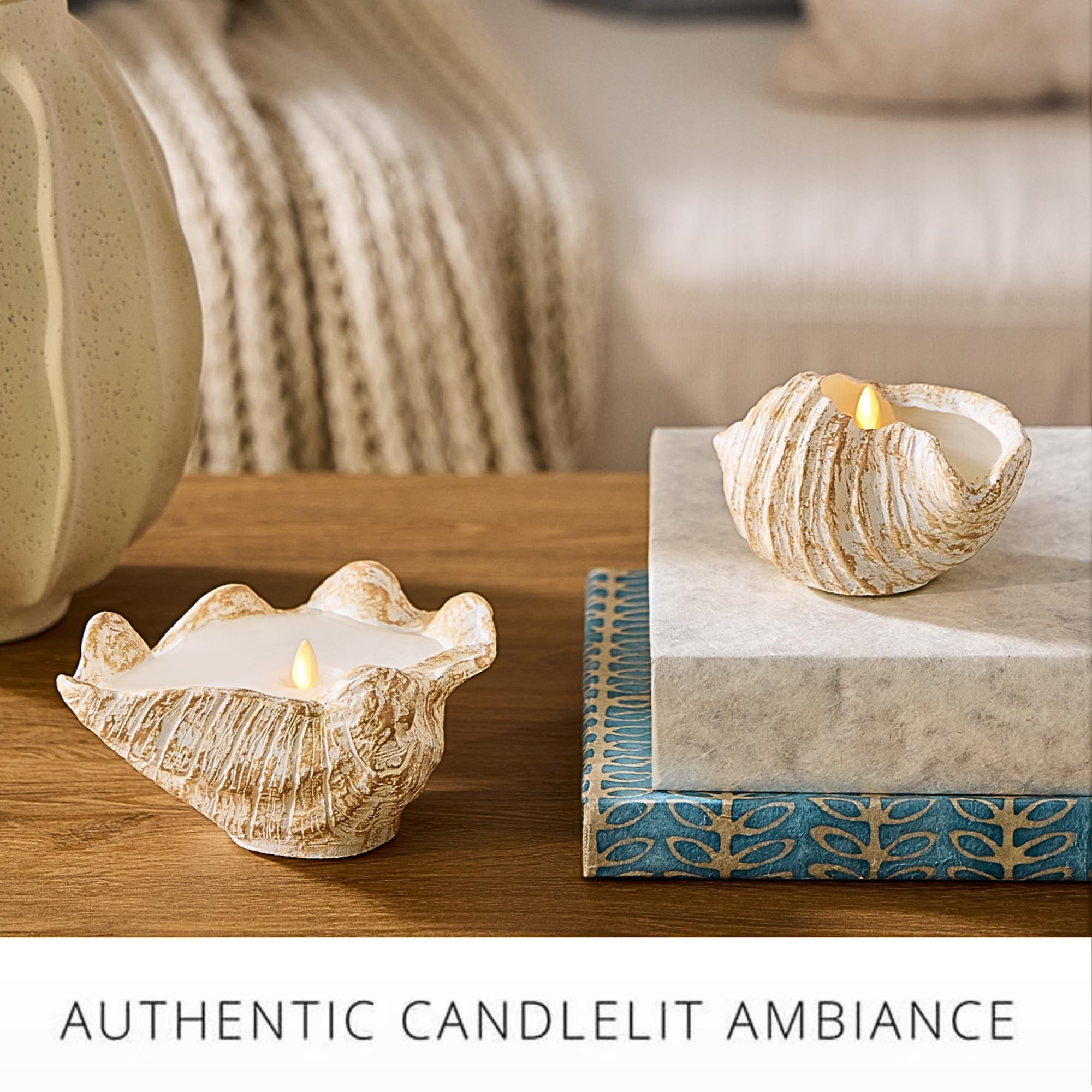 Luminara - Bianco senza fiamma candela Clamshell - 18,8 cm x 9,7 cm