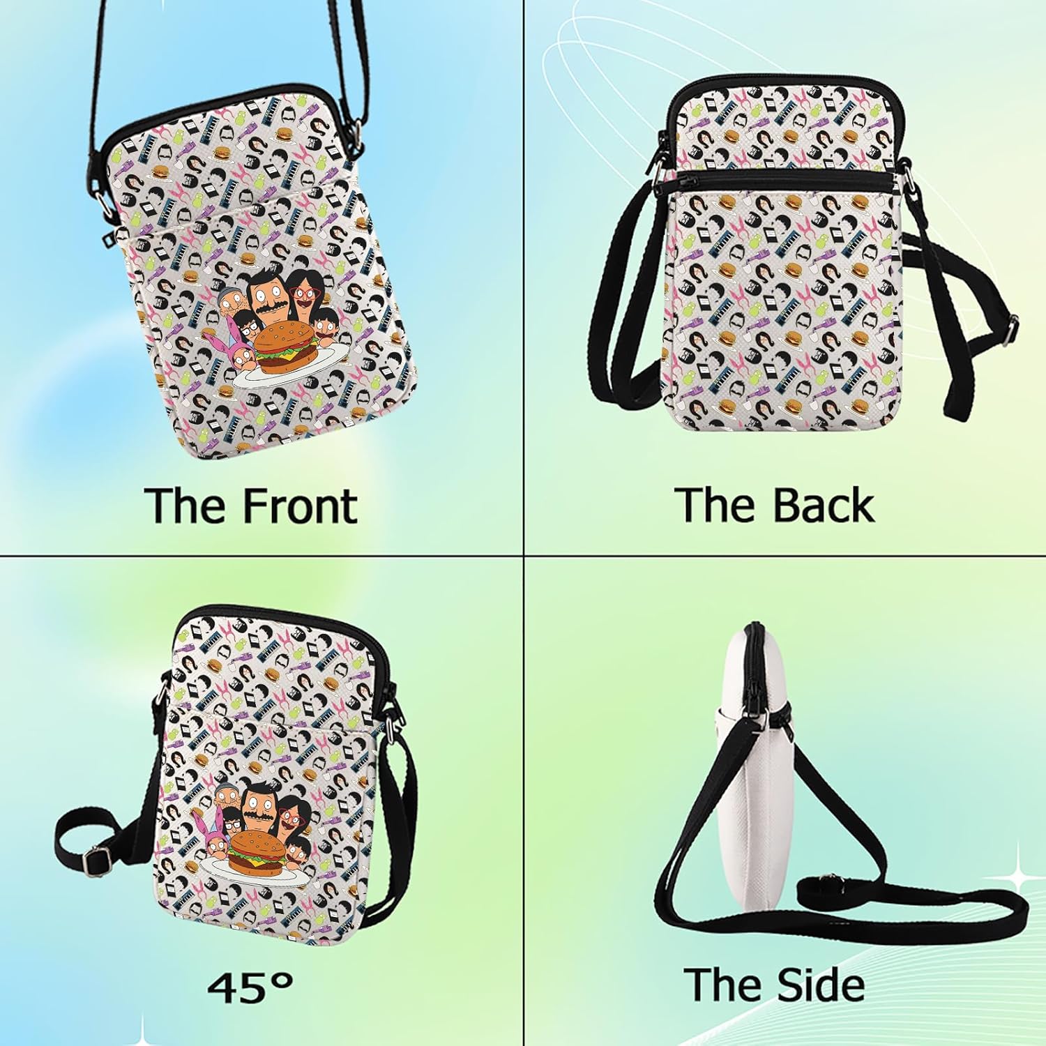 G2TUP Bob's Family Crossbody Bag Bobs & Gene & Louise & Tina Fans Gifts Louise Family Shoulder Bag Family Merch - Image 5