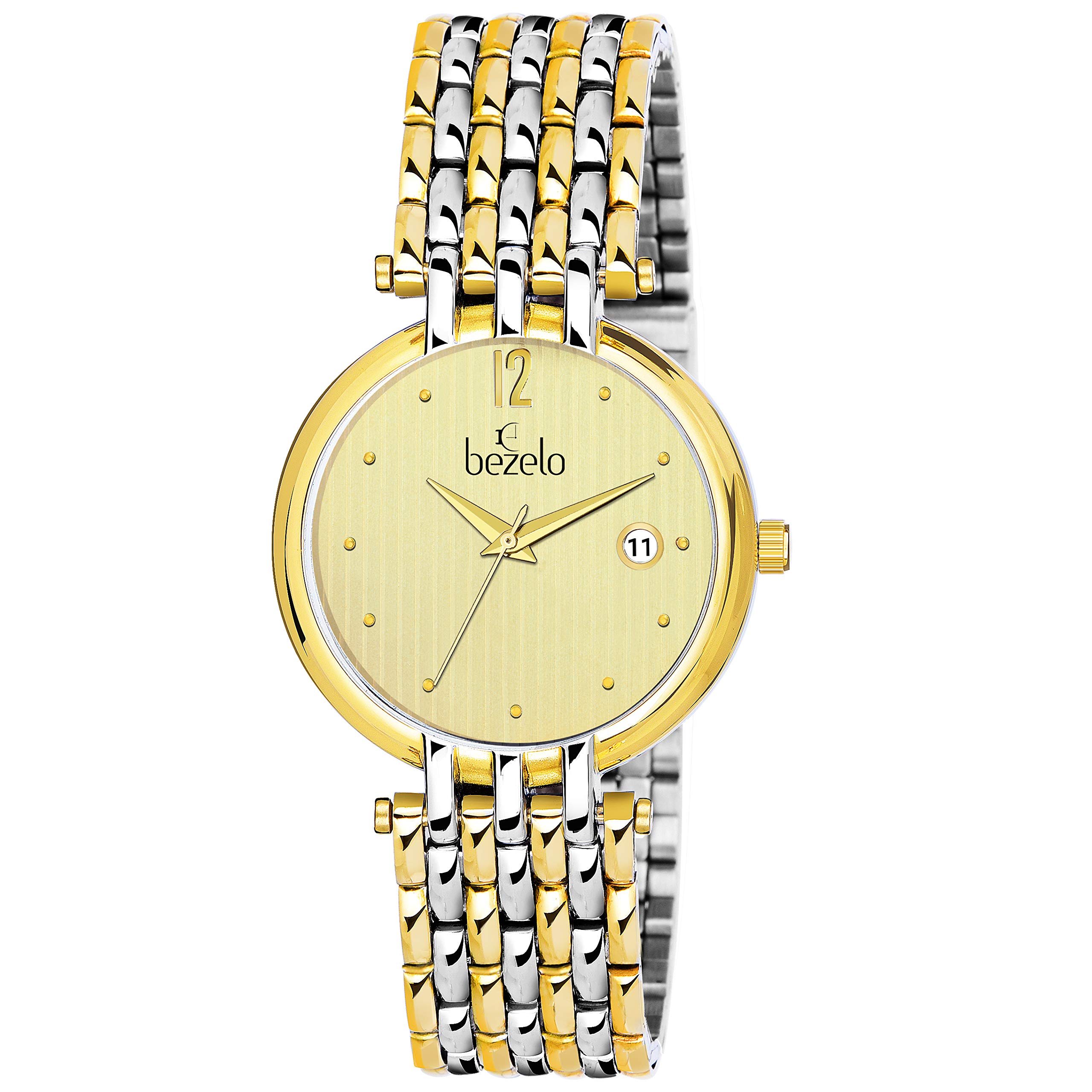 BEZELO Analogue Mens Watch (Gold Dial Gold Colored Strap) (B07XNZYGCS) Amazon Price History, Amazon Price Tracker