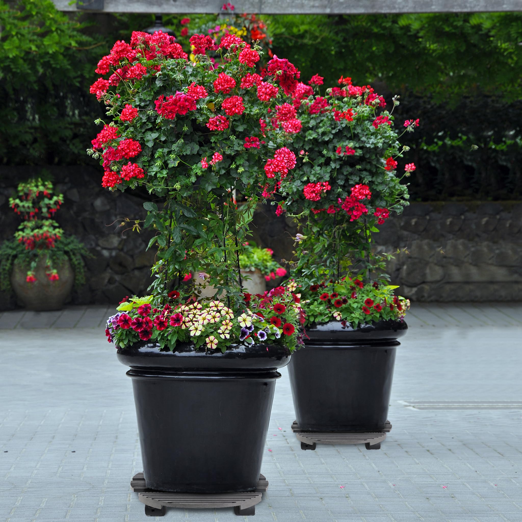 Plantenroller, outdoor, 30 x 30 cm, vierkant, plantenonderzetter met