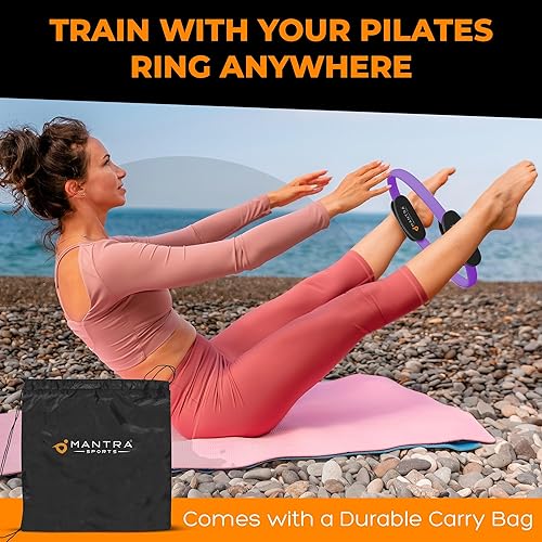 Miniatura 8 de Anillo de pilates, anillo de fitness, anillo mágico de pilates de 14 pulgadas, equipo de ejercicio interior del muslo para mujeres, equipo de