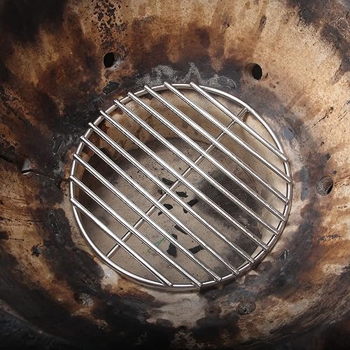 Miniatura 7 de KAMaster Rejilla de fuego de carbón de acero inoxidable de alta temperatura para barbacoa de 9 pulgadas, se adapta a rejilla de fuego grande y