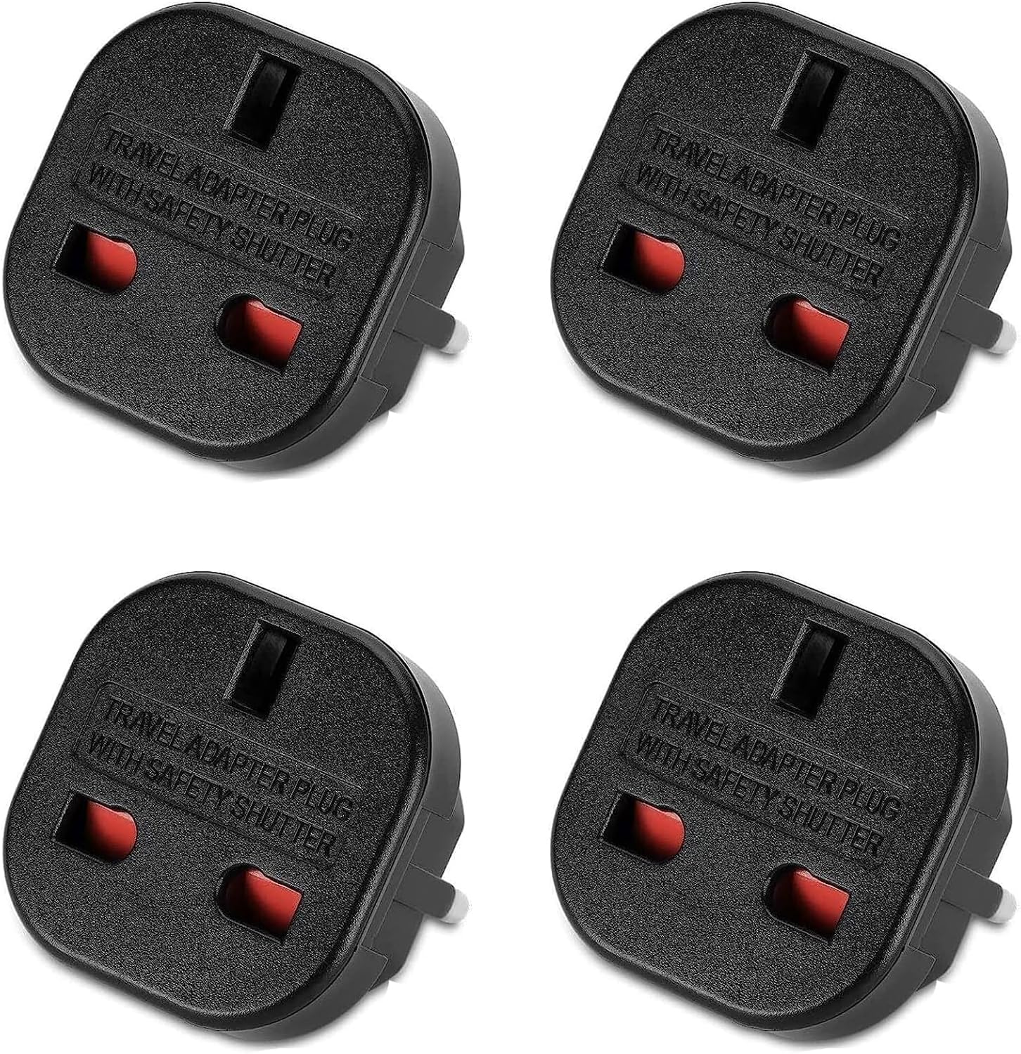 4 Pack Travel Adapter - UK to DE Adapter Plug 3 Pin UK to 2 Pin EU Socket for France Ireland Netherlands Poland Sweden