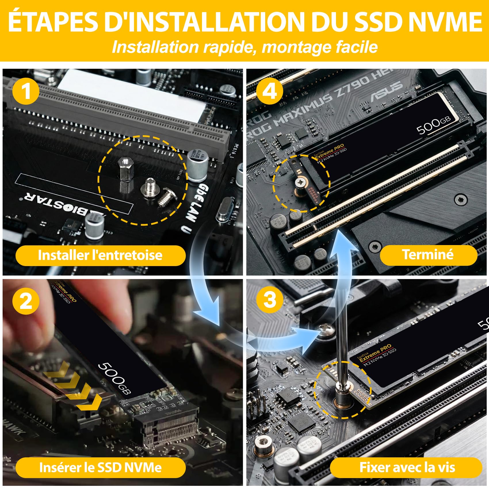 IEAWISL M.2 SSD Screws Kit, NVMe Screws for ASUS MSI Gigabyte Asrock Motherboard, 34Pcs M.2 SSD Screws Standoffs for Laptop PC Repair & DIY, Screwdriver Included (Silver) - 3