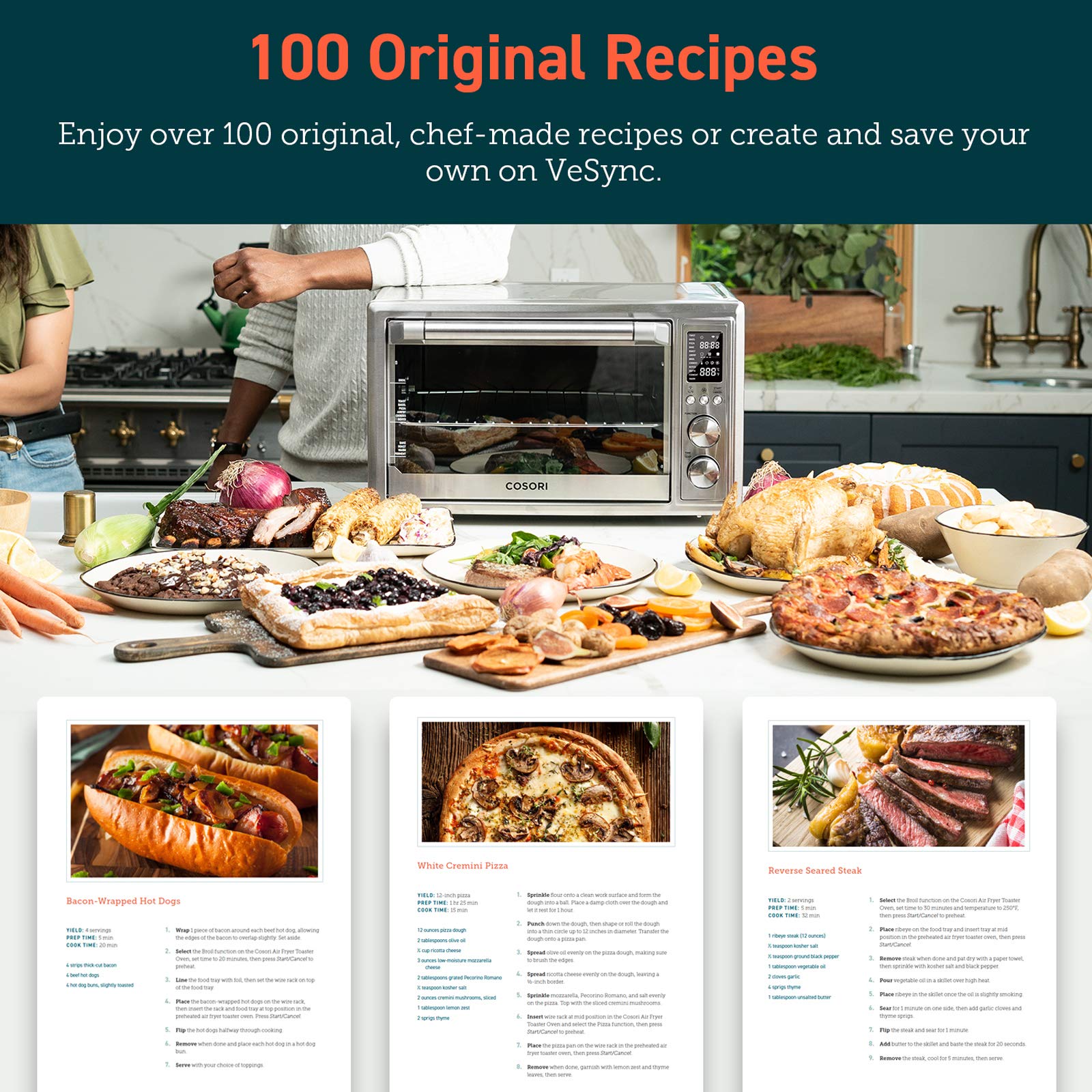 COSORI Air Fryer Toaster Oven Combo 12 Functions Smart 30L Large