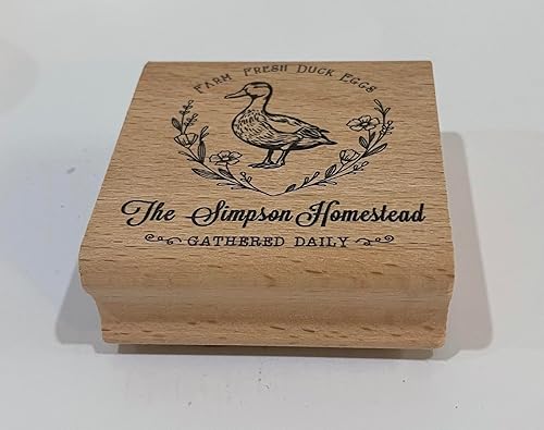Miniatura 8 de Personalized Farm Fresh Eggs Ranch Carton Stamps Duck Eggs Gathered Daily Stamper Wooden Rubber Stamp (2.5x2.5 inches)