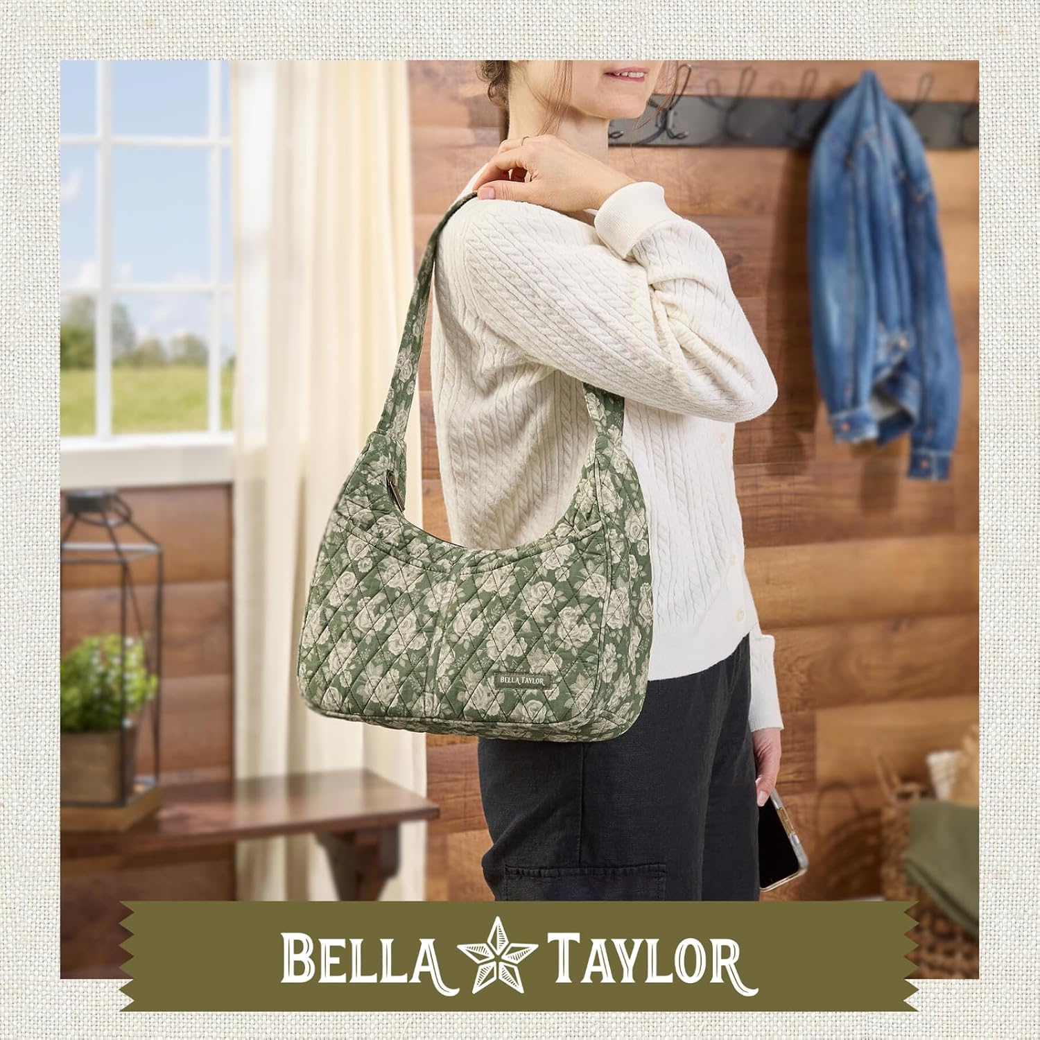 Bella Taylor Blakely - Hobo Shoulder Bag for Women - Lightweight Quilted Fabric Purse with Pockets - Image 2