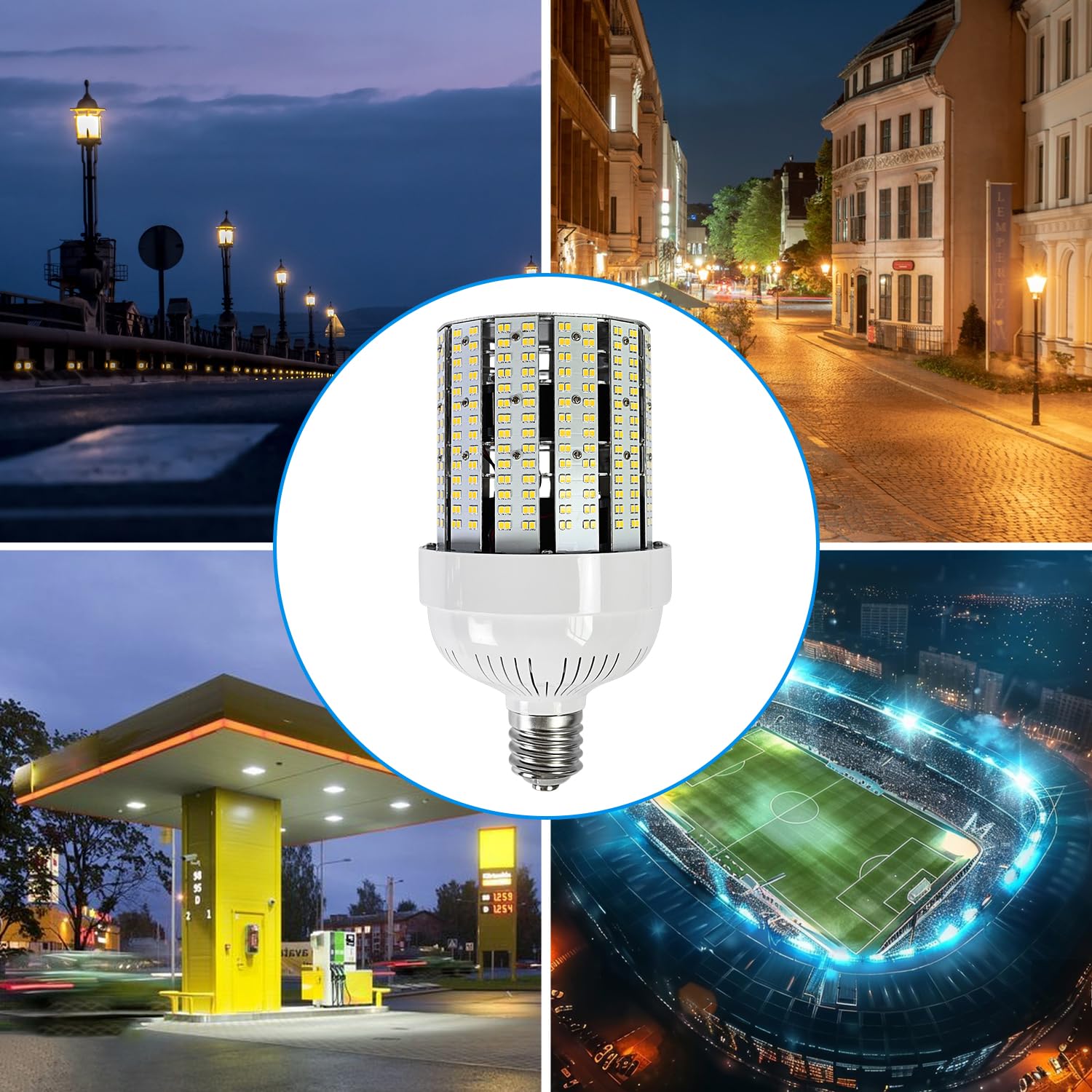 135W Corn Cob Light Bulb 6 Pack E39 Mogul Base Led Bulbs 22275 Lumen 5000K Daylight 480V Cob — view 5