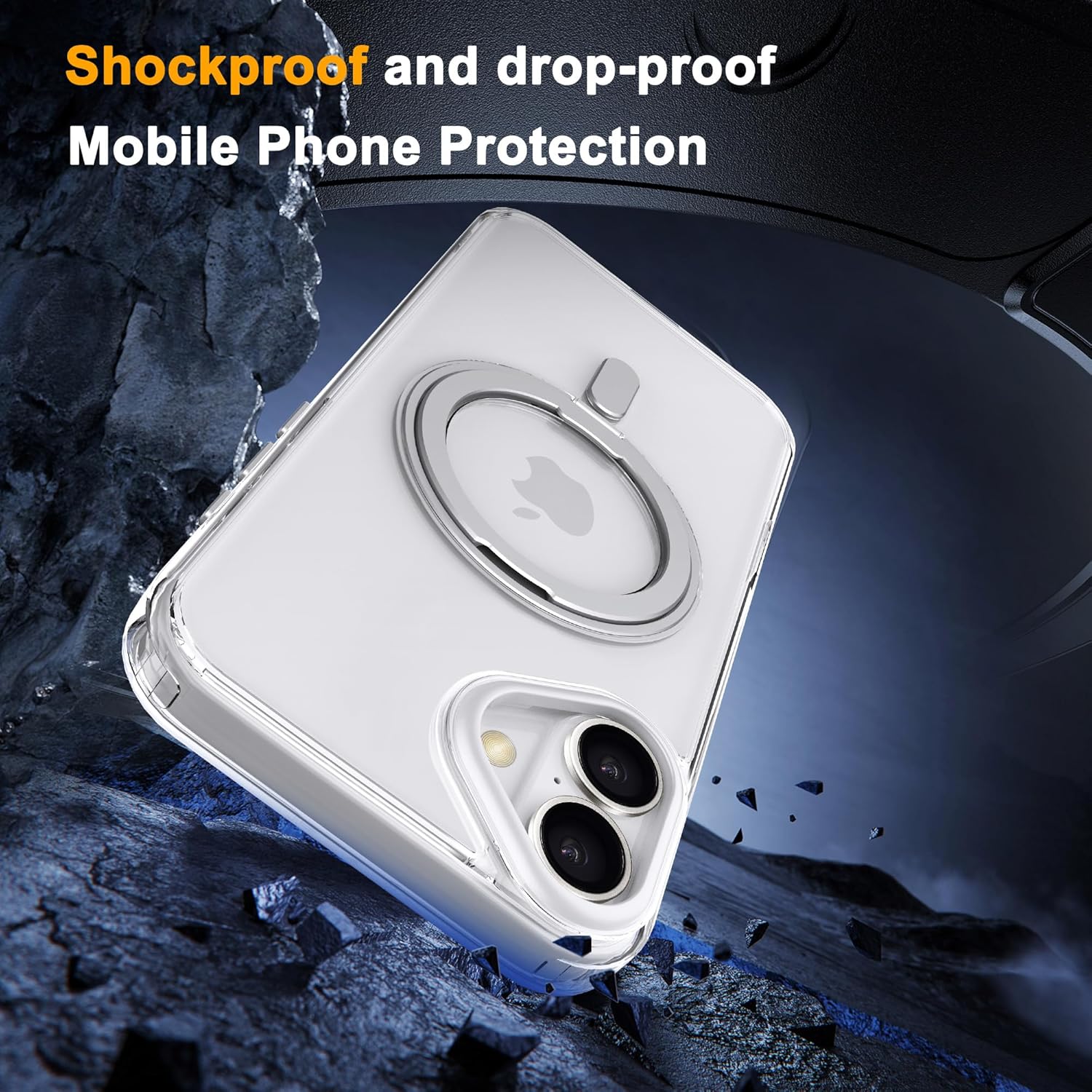 Designed For iPhone 16 Plus Case with Magnetic Invisible Stand [Military Drop Protection] [Compatible with MagSafe] [Great Grip Feeling] Shockproof Slim Waterproof Heavy Duty Clear Case 6.7 ",Clear - Image 3