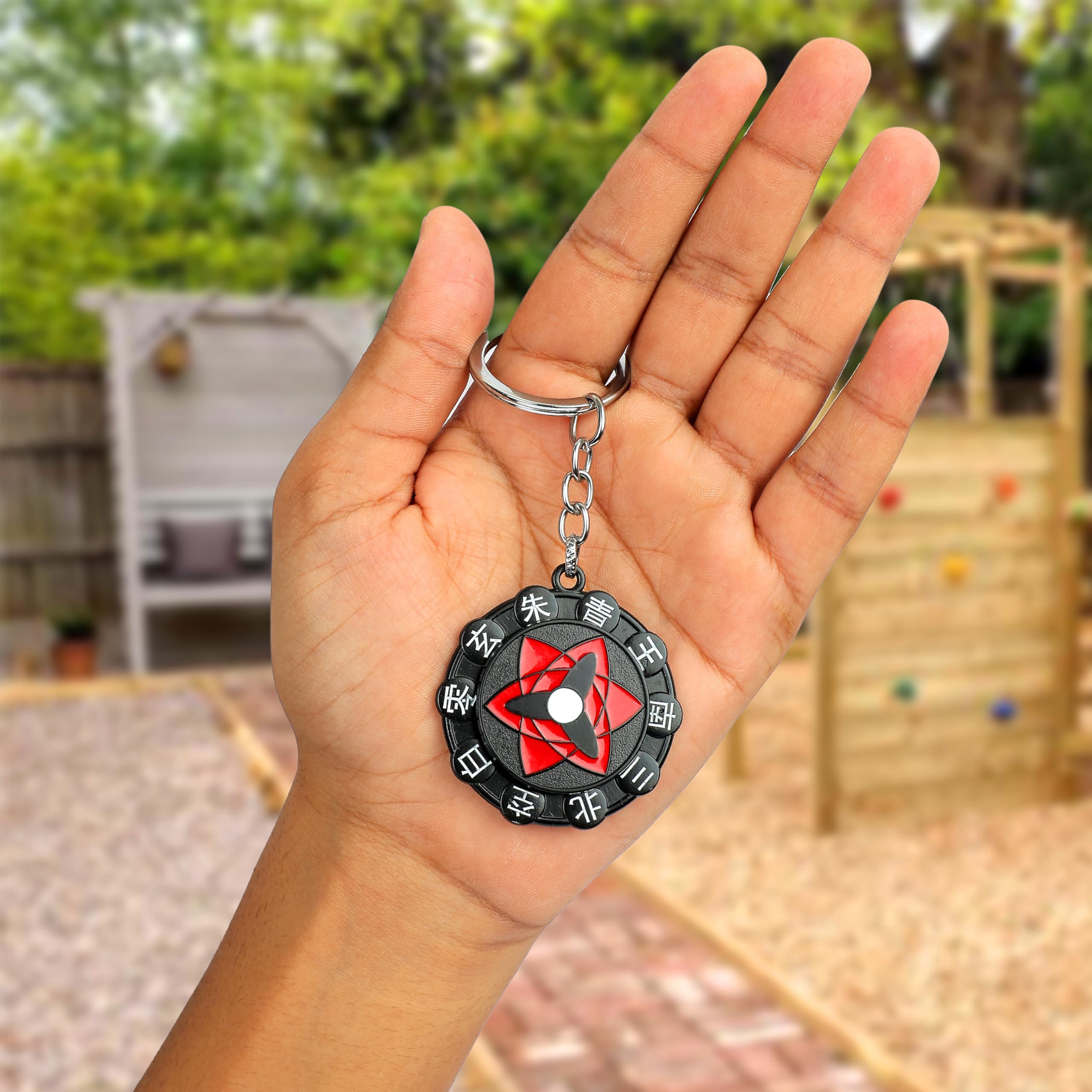 Daiyamondo Anime Silver Rotating Spinning Metal Keychain |Anime Key ring| Perfect Keychain For Anime Lover | Key ring for car Bikes | keychain for boys (Red Black Star) (B0D982WDYP) Amazon Price History, Amazon Price Tracker