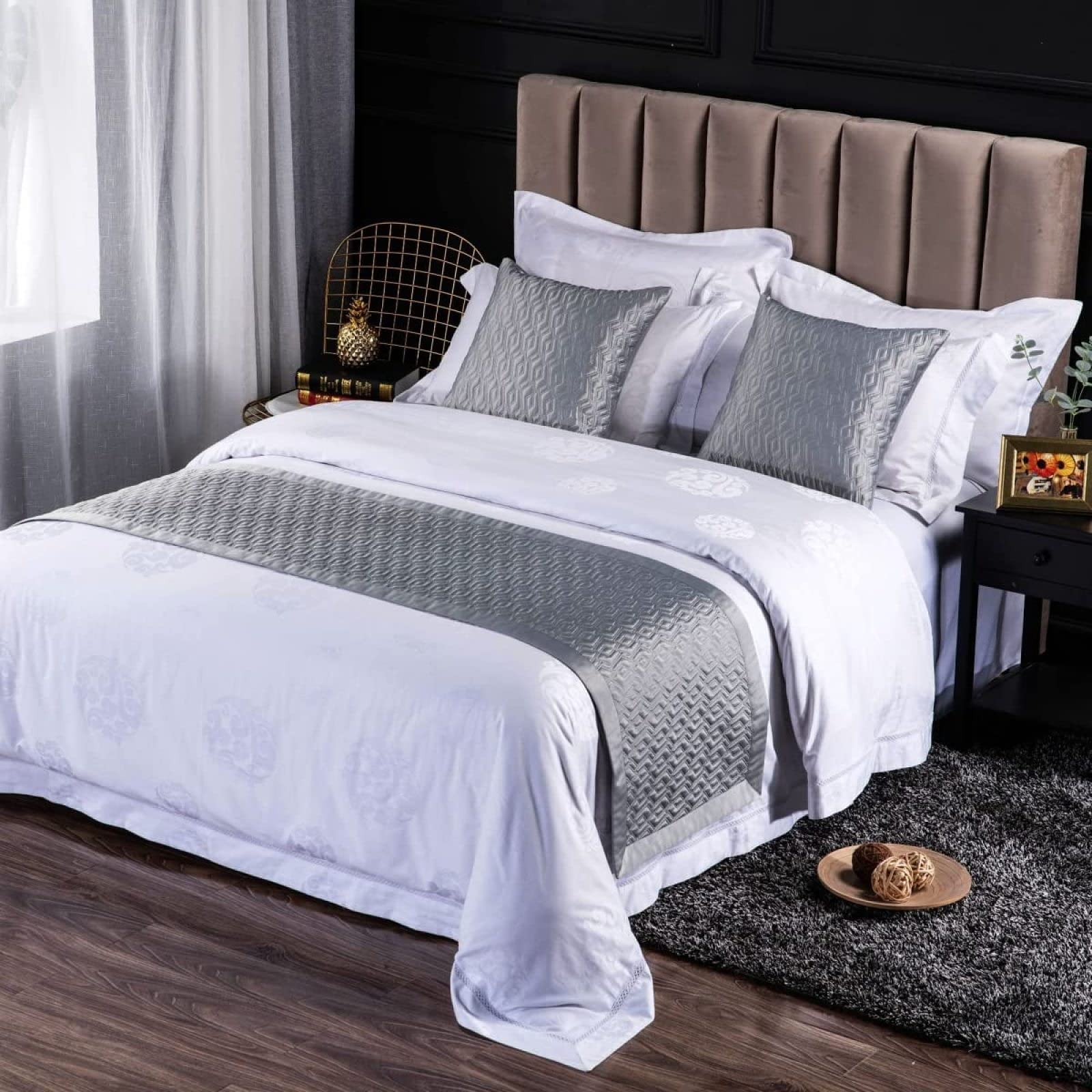 Hotel Bettläufer Schal Bett Renner BettläUfer Schal KöNig Bett LäUfer Schals Solide Bett LäUfer Einfache BettwäSche Protector Leichte Langlebige Bett Ende Schal,C-50 * 240cm(1.8mbed)