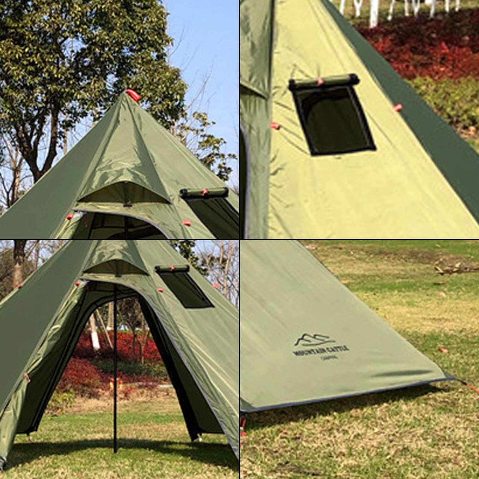 Outdoor Tents Teepee Tent Waterproof Four Seasons Family Pyramid Tent