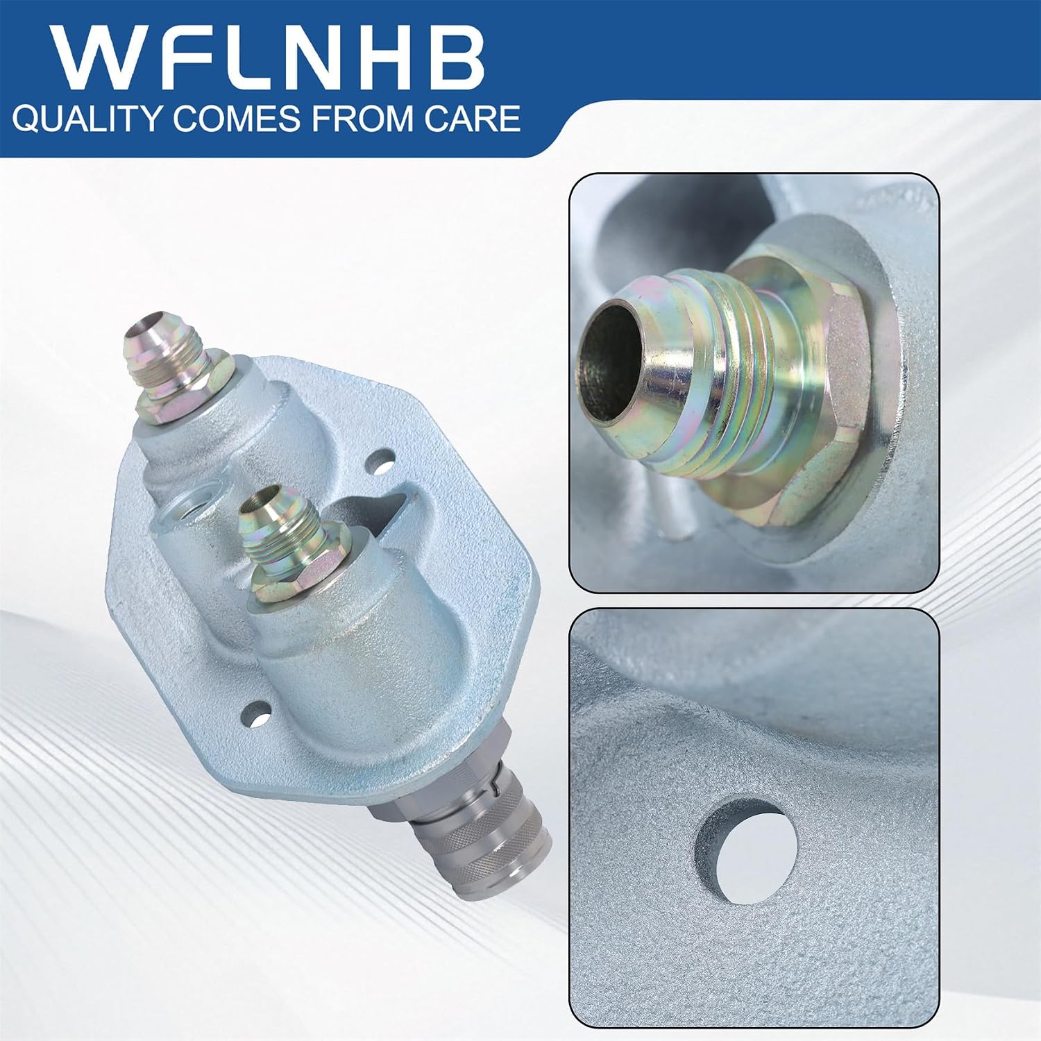 WFLNHB Hydraulic Flat Face Quick Coupler Block Replacement for Bobcat A770