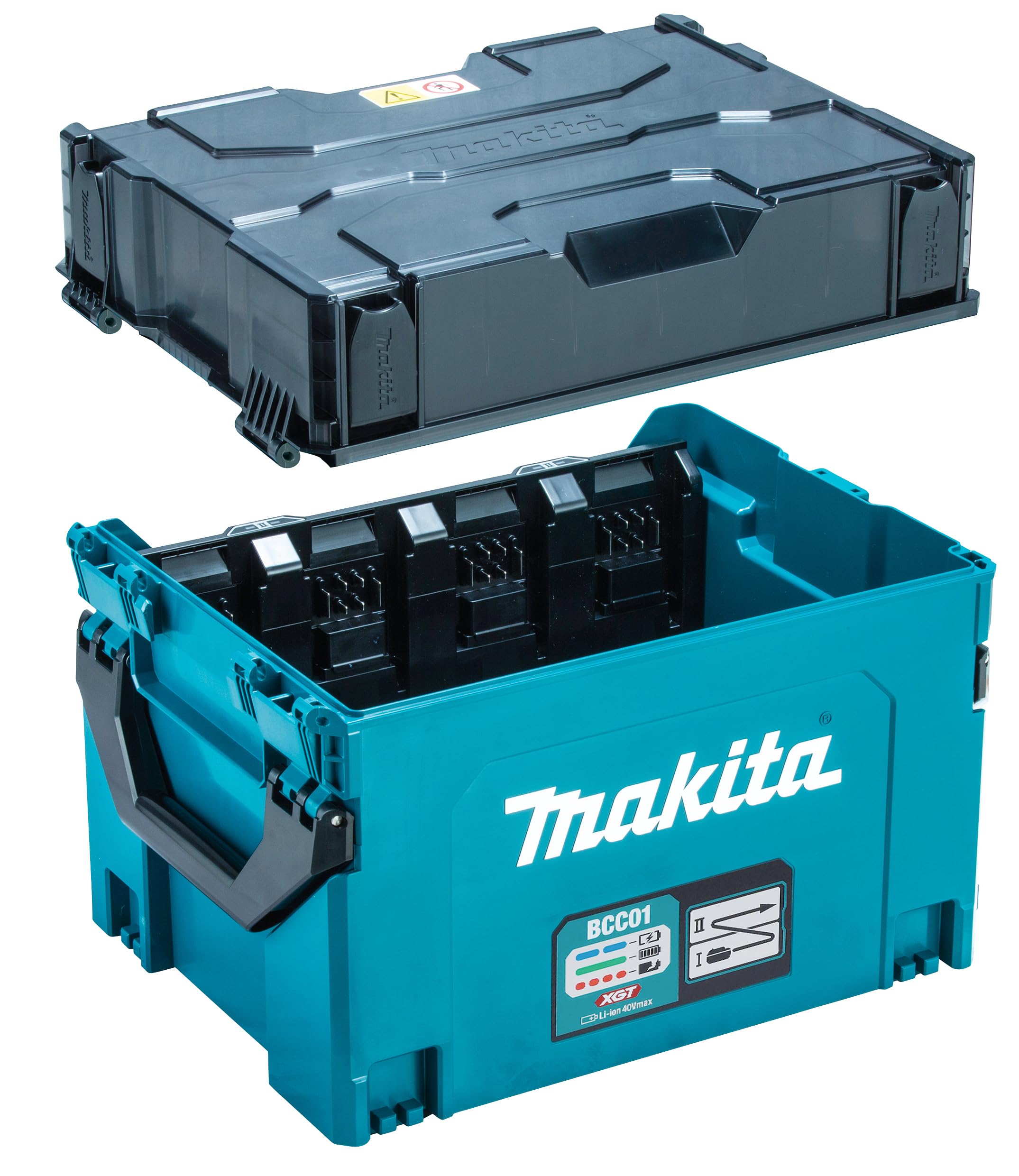 Makita Mallette de chargement de batterie BCC01, 40 V max., 8 emplacements, série XGT, pétrole/noir 1914U3-7
