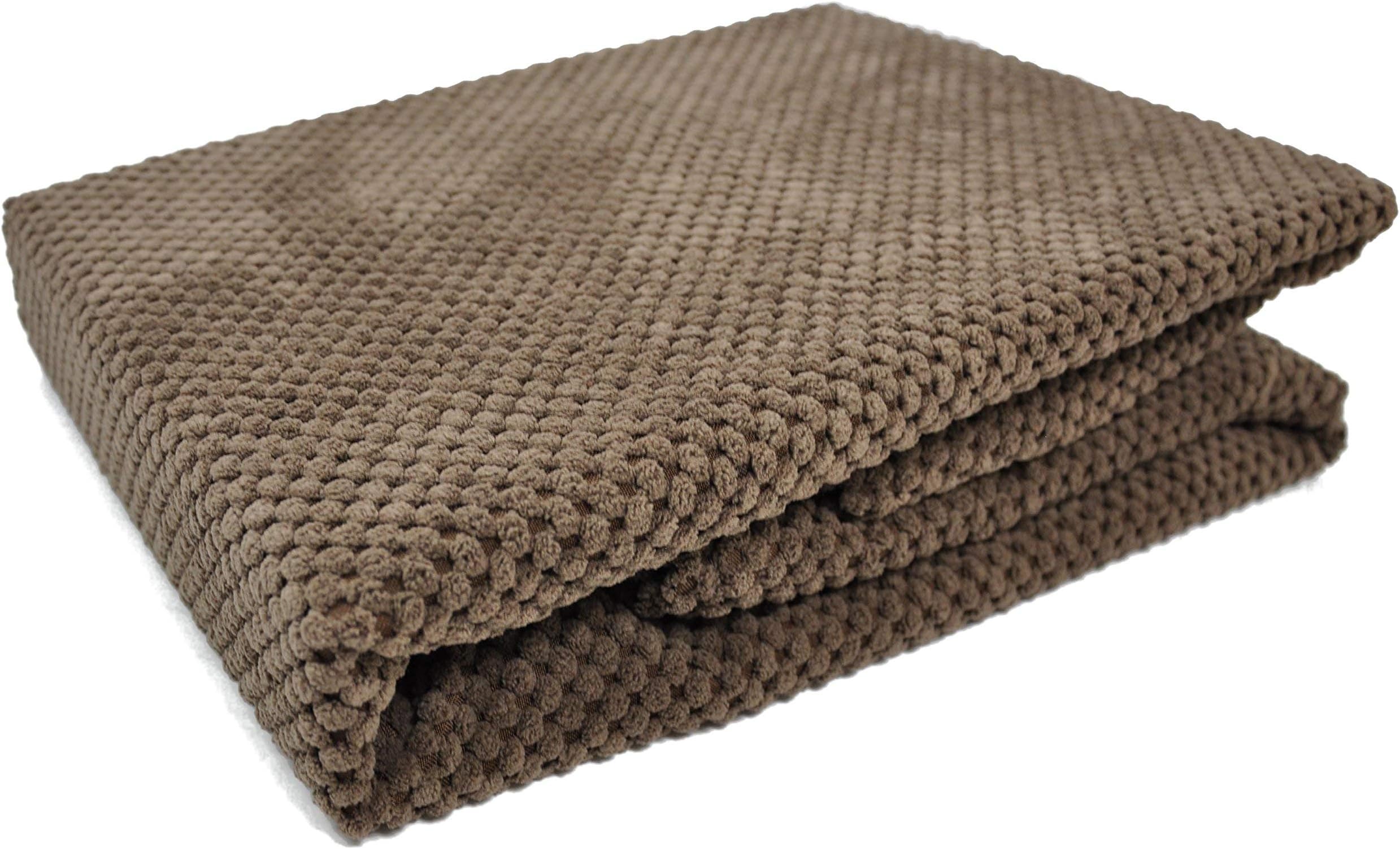 Mason Grey Chenille Spot Throw, Polyester, Chocolate, 70 x 50-Inch