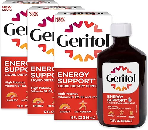 Miniatura 8 de Geritol Suplemento líquido de vitamina y hierro, apoyo energético, contiene vitaminas B de alta potencia y hierro, sabor agradable, fácil de tragar