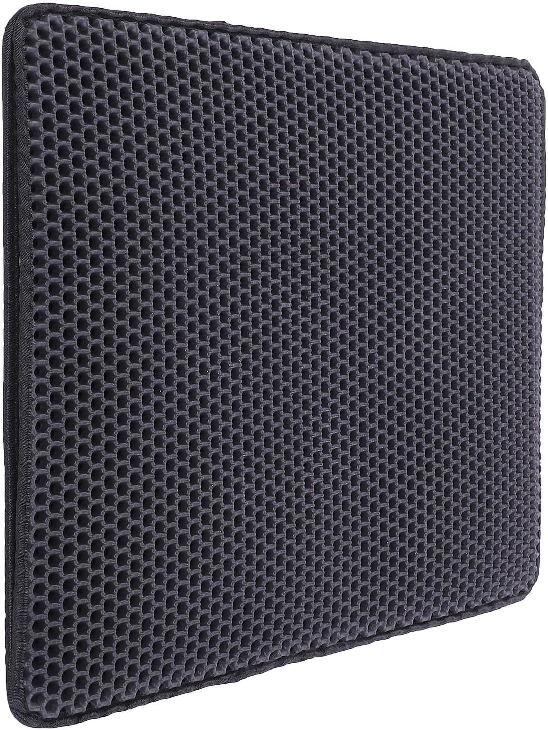 GLOGLOW Extra Large Cat Litter Mat 40x28 Double Layer Litter Trapping Mat with Non Slip Urine Proof Design for Less Mess and Easy Cleaning (Black)