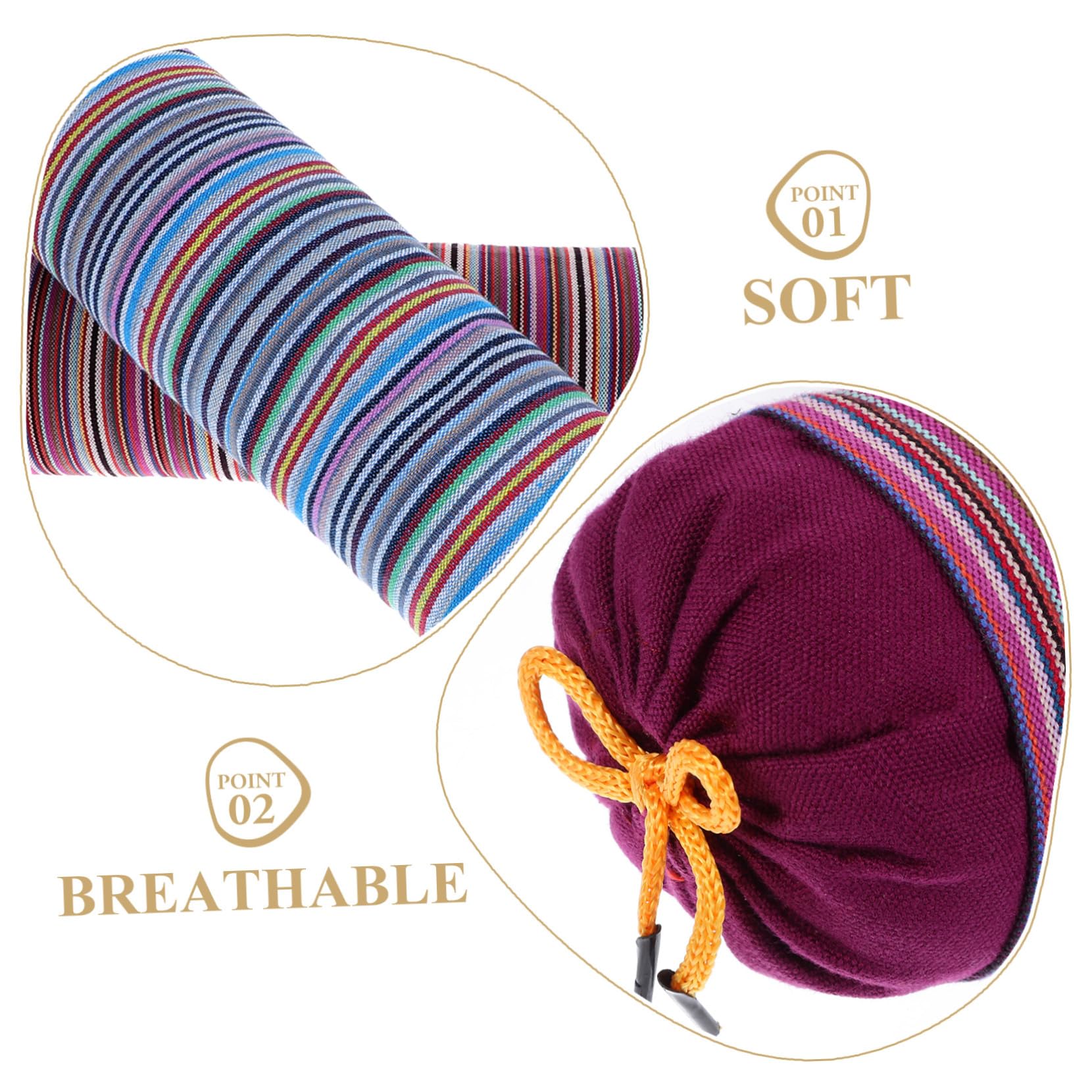2 Almohadas Cervicales Redondas Soporte para Cuello de Algodón