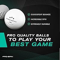 Vista 4 de PRO-SPIN Pelotas de ping pong – Pelotas de tenis de mesa blancas de 3 estrellas Alto rendimiento 40+ ABS de calidad profesional Máxima