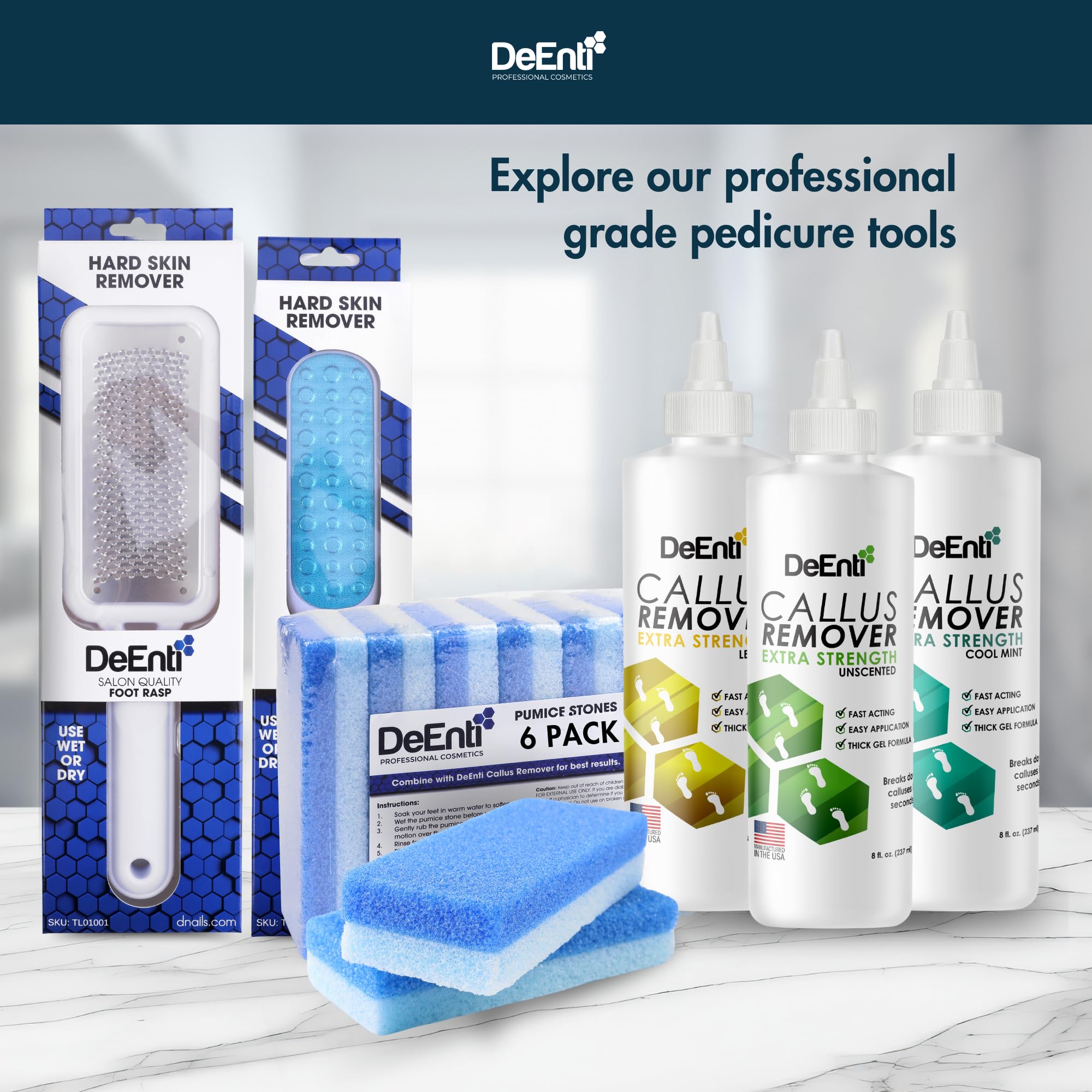DeEnti Fußraspel aus Metall, professionelle Edelstahl-Fußfeile, Salon-Qualität, Hornhautentferner, leichter Fußschrubber, Maniküre- und Pediküre-Werkzeuge für Zuhause
