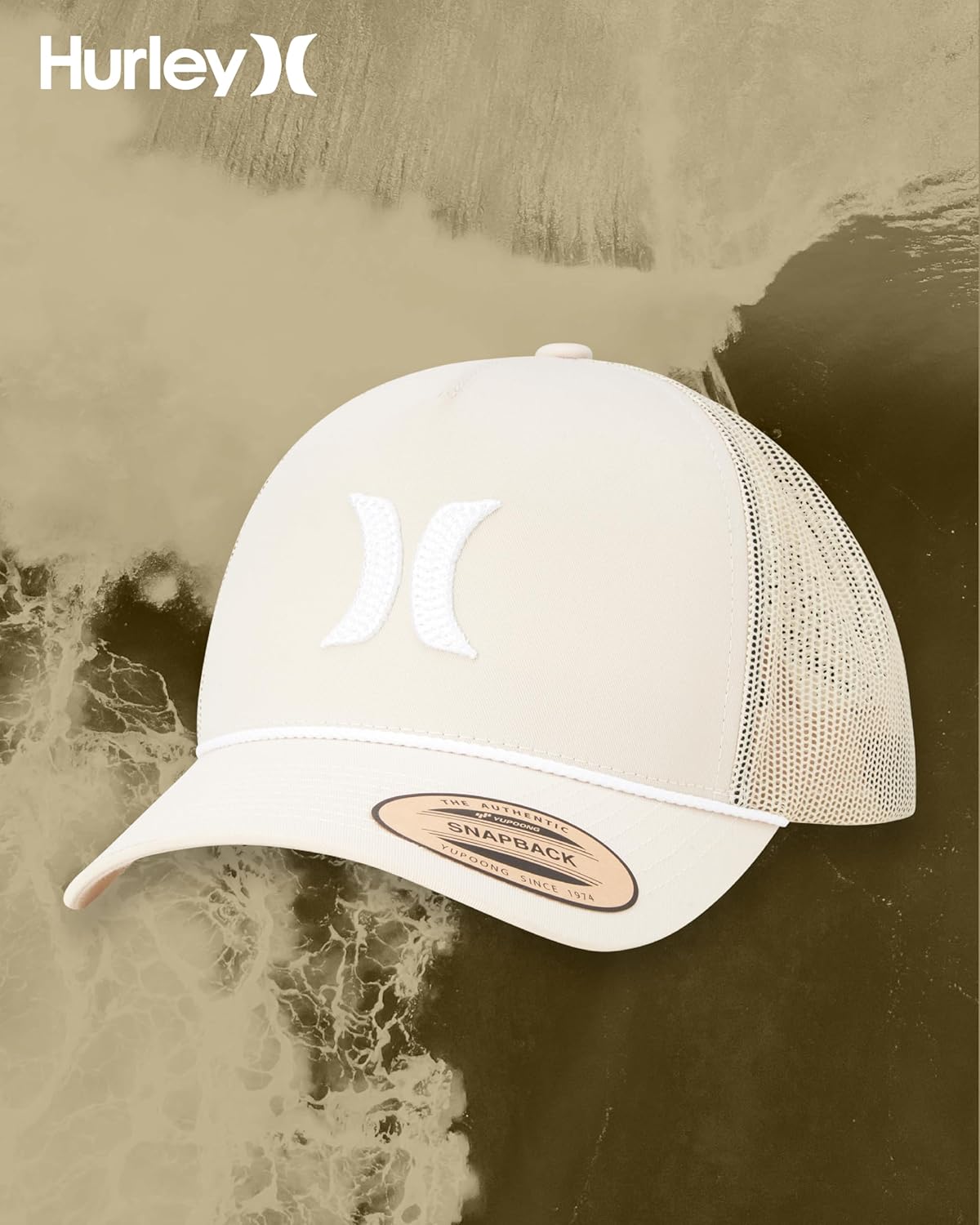 Hurley Men's Trucker Hat - High Icon Snap Back Comfortable Curved Bill with Adjustable Snap Closure - Trucker Hats for Men