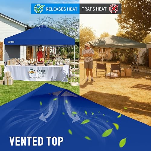 Miniatura 6 de CROWN SHADES - Toldo desplegable de 10 x 10 pies con 1 pared lateral, tienda de campaña de playa que se arma con solo presionar un botón, glorieta