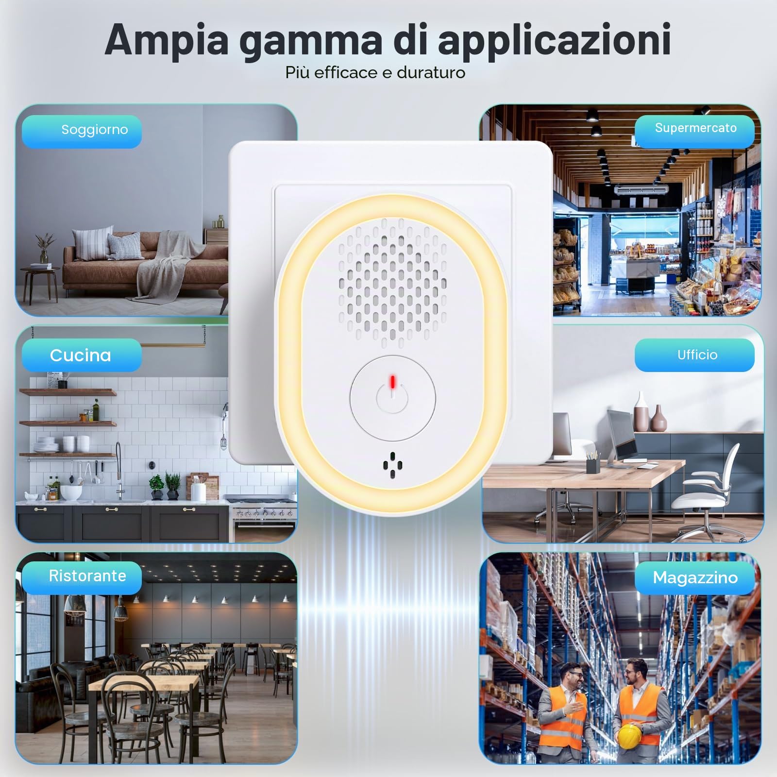 Repellente ad Ultrasuoni per Topi 6 Pack, Repellente Ultrasuoni Anti Topi Antizanzare Ultrasoni Elettrico Anti Insetti Ratti, Zanzare, Ragni, Parassiti, Scarafaggi, Formiche, Sicuro verde e innocuo