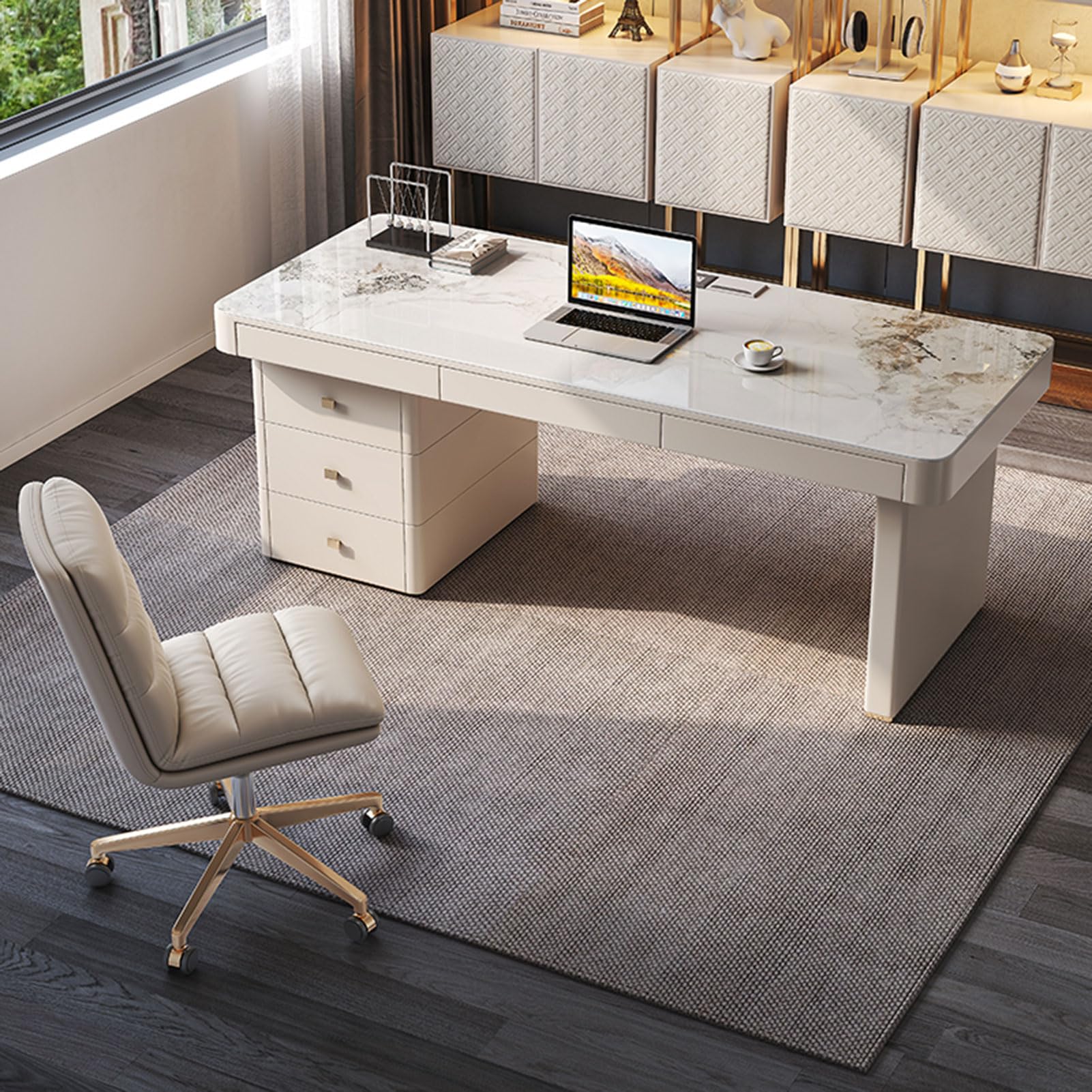 DLCQIJI Large Computer Desk Modern Simple Style Home Office Gaming Desk Basic Writing Table for Study Student 180cm