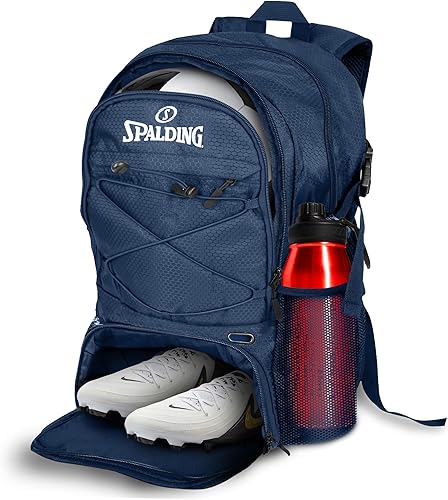 Spalding Mochila de fútbol Bolsa de deportes, Bolsa de fútbol con compartimento para pelotas y zapatos, Uso para bolsas de pista, Baloncesto Deporte