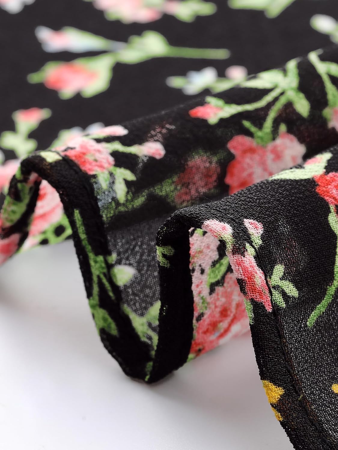 Allegra K Women's Summer Floral Dress Flutter Sleeve V Neck Ruffle Casual Beach Vacation Smocked Dresses - Image 5