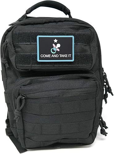 Miniatura 4 de Come and Take It - Bolsa de pañales para chupete, parche de PVC con gancho y bucle  Divertido parche táctico