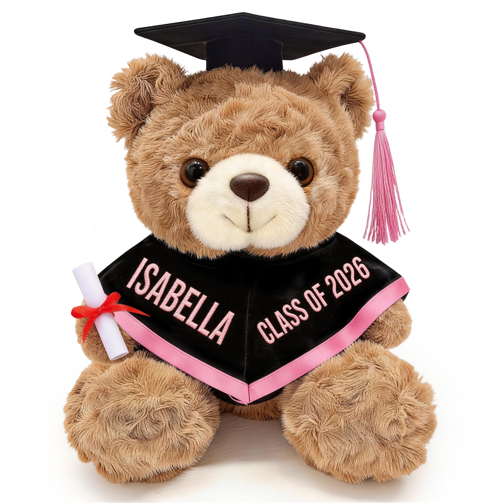 OELTTG 10'' Personalized Graduation Teddy Bear Gifts 2026 - Custom Name & Text, Graduation Gift for Her/Him, Kindergarten, High School & College Graduation Plush Bear with Cap & Diploma