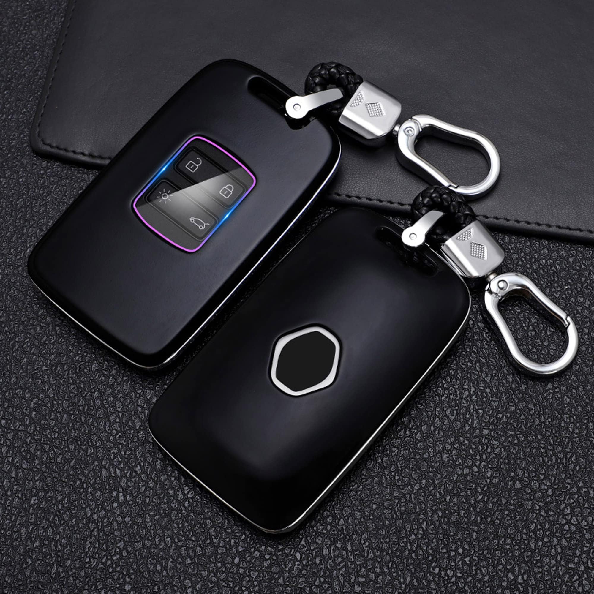 Kaxich Étui Clé Voiture En Cuir Véritable Pour Renault Kadjar Koleos Talisman Megane IV - Coque 4 Boutons