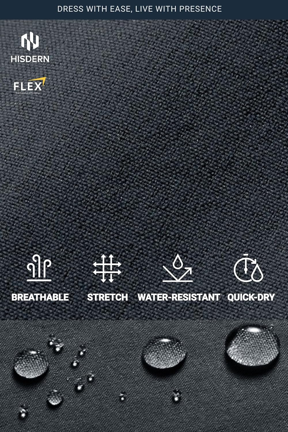 HISDERN Flex 301 Men's Stretch Golf Pants 30"/32" Lightweight Quick Dry Comfy for Business and Casual with Utility Pocket - Image 5