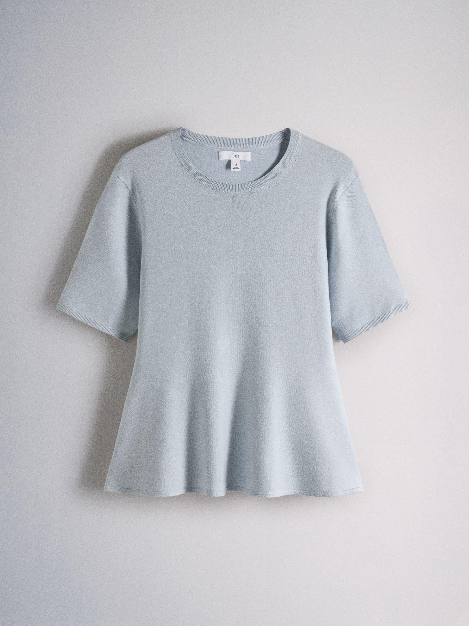 THE SET Mujeres Pack de 3 Camisetas con Sobrefalda de Punto Fino