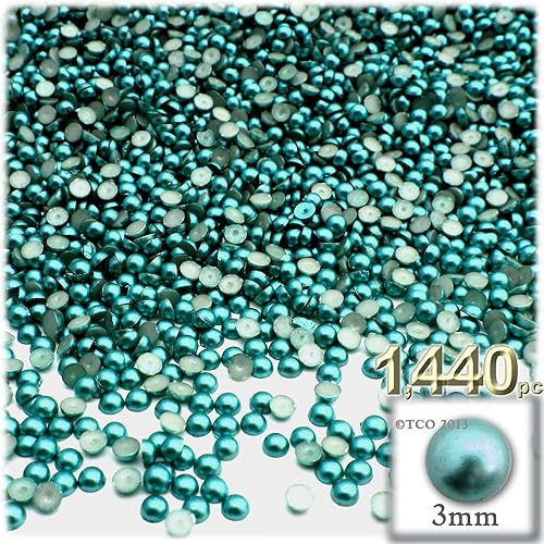 Miniatura 8 de 1,440 cuentas de media cúpula con acabado perlado, redondas, 0.118 pulgadas, mezcla múltiple