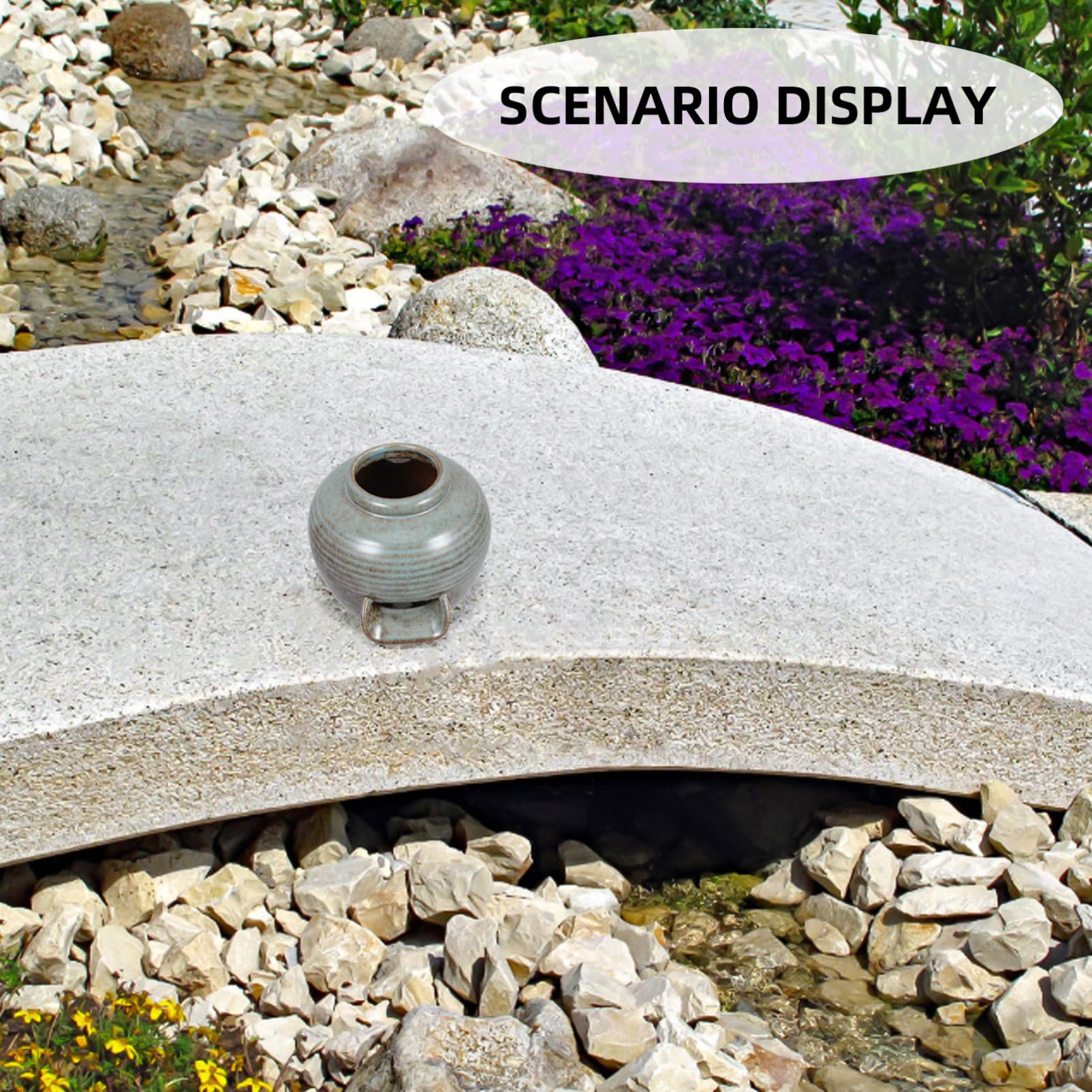 Mipcase Fontana in Ceramica Decorazione Per Esterni Acquario Fontana Da Tavolo Per Il Paesaggio Domestico