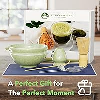 Vista 7 de Matcha Whisk Set, Perfect Matcha Kit for Matcha Lovers Includes Ceramic Bowl, Bamboo Whisk, Holder, Scoop, Sifter & Cloth - 7 Pcs Matcha Kit