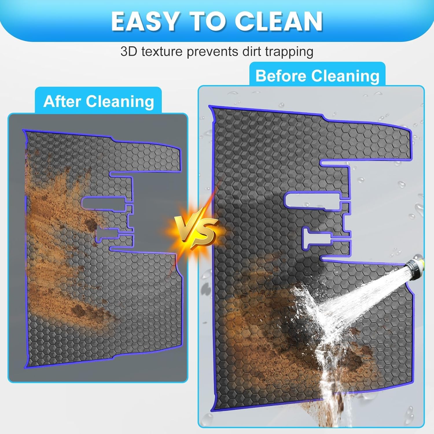 iLSKW Golf Cart Floor Mat for Yamaha G29 Floor Mat, 3/10" Thickness Rubber Full Coverage Precedent Mat, Fit for Yamaha Drive (Gen1), G29, YDR, Adventurer Carts Diamond Deluxe