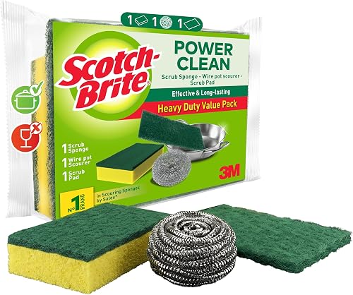 Scotch-Brite Heavy Duty Scrub Sponge, Assorted (Pack of 3)