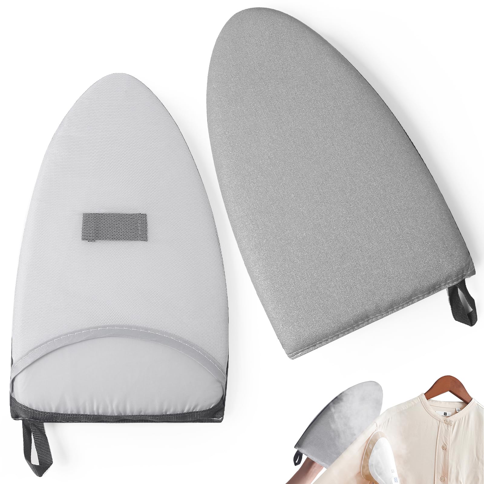 Rainberg Steamer Ironing Gloves, Portable Steamer Gloves, Anti-Steam Mitt for Standing Hanging Handheld Garment Steamer Accessories, Travel Glove Ironing Boards, Heat Resistant Glove (Grey)