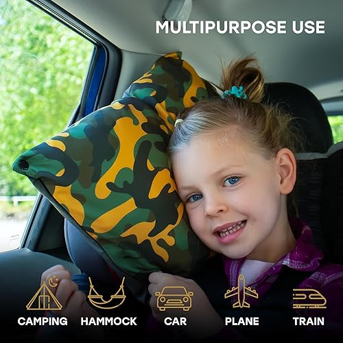 Miniatura 6 de Almohada de espuma viscoelástica de viaje y campamento  Almohada de campamento con funda lavable a máquina  Almohada de viaje con bolsa + correa